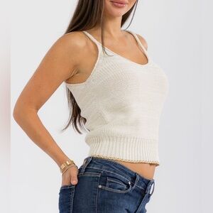 Women's Cream Knit Tank Top